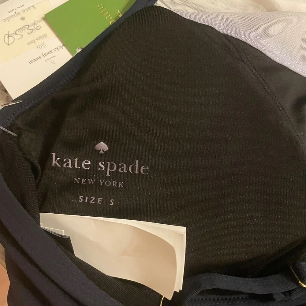 Kate Spade New York Navy White Colorblock Sports Bra Tank Size Small NWT